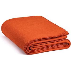 Orange Merino Wool Woven Wearable Solid Thermal Travel <b>Blanket</b> Portable Winter <b>Picnic</b> Hospital Use Harshit International - Product Image 1