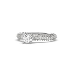 AJRETAIL Women's 14KT White Gold Studded 1.454 Carat Lab Grown Diamond VS1 Clarity F Color IGI Certified Elegant Engagement <b>Ring</b> - Product Image 3