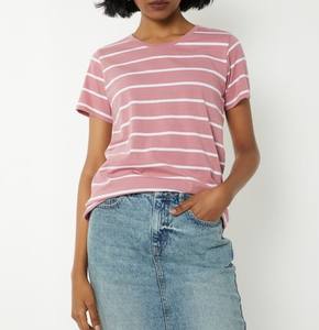 Camiseta de cuello redondo para mujer, tejido acanalado, ajustada, elegante, para oficina, ropa de trabajo, ropa interior básica, manga corta, esenciales de verano, nueva - Product Image 1