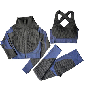 New Women Yoga Set Gym Clothing Female Active Sport Wear Running Fitness Suit Yoga Set Seamless Sport Set - Product Image 3