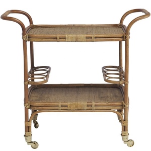 Carrito de Bar de ratán de nuevo diseño elegante y hecho a mano, carrito de cesta tejida para cocina y comedor, venta al por mayor de Vietnam - Product Image 3