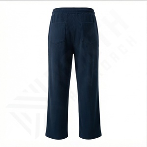 Pantalons à revers pour hommes épais chaud ample droit velours côtelé pantalons de survêtement à jambes larges pantalon en tricot drapé automne et hiver hiver - Product Image 3