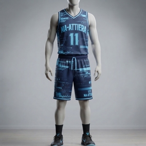 Ma-Attiera Ensemble Maillot et Short de Basketball pour Homme, Impression par Sublimation, Polyester Respirant, Tenue d'Équipe, Taille Adulte - Product Image 1