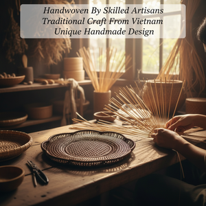 แผ่นรองจานหวายธรรมชาติแบบคลาสสิก ทนความร้อน เป็นมิตรกับสิ่งแวดล้อม งานสานมือ ขอบหยัก สำหรับตกแต่งโต๊ะงานแต่งงาน - Product Image 5