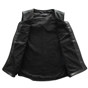 Chaleco de Cuero Personalizado para Hombre, Corte Ajustado, Piel de Vacuno, Sin Mangas, de Alta Calidad, Transpirable, Moderno y Casual, para Invierno - Product Image 6