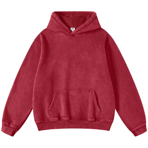 Sweat à capuche unisexe en molleton 100 % coton de haute qualité 2026, style streetwear, molleton épais, uni, personnalisable, délavé à l'acide, coupe décontractée pour homme - Product Image 2