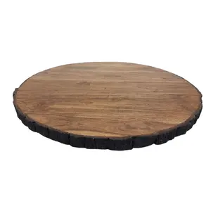 Wholesale Bulk Wooden Round Large Size Cake Stand Fixed Base Natural Color For Wedding Display Cup Cake