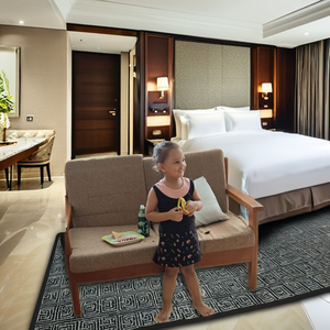 Giường ngủ hiện đại cỡ King có ngăn chứa đồ, khung giường Murphy bằng gỗ nguyên khối, làm thủ công, dành cho khách sạn, nhà hàng, giường gỗ cứng cỡ King - Product Image 1