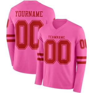 Maillot de football respirant à manches longues OEM avec logo frontal, nom d'équipe personnalisable, motif 3D, col en V, chemise pour homme - Product Image 4