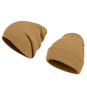 Men Women Warm Winter <b>Beanie</b> Hat <b>Slouchy</b> Cuffed Skull Cap Double-Layer Knitted Stretch Unisex Outdoor Casual 100% Acrylic Ski - Product Image 3