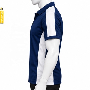 SAMAVIA <b>Men's</b> Short Sleeve <b>Polo</b> Shirt Blue <b>White</b> Color Blocked Knitted Quick Dry Casual Sportswear Wholesale Manufacturer - Product Image 3
