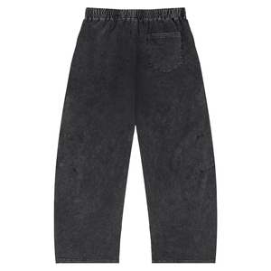 Men Women Sweatpants <b>Elastic</b> Waist Drawstring Straight Leg Loose Casual Streetwear Custom Logo OEM ODM Bulk acid wash - Product Image 2