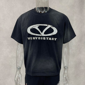 Camiseta Oversize de Sarga Gruesa con Estampado Digital, Lavado Ácido y Efecto Desgastado por el Sol, Fabricada a Medida por ODM - Product Image 6