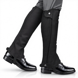 2026 Genuine Waterproof Breathable Unisex English Style <b>Half</b> <b>Chaps</b> Button Closure Black Equestrian Riding Wear Regular <b>Half</b> <b>Chap</b> - Product Image 1