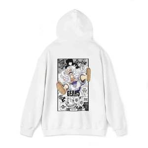 เสื้อฮู้ดโอเวอร์ไซส์ผ้าฟลีซปักลายวันพีซ 100% ผ้าฝ้าย สำหรับผู้ชายและผู้หญิง - Product Image 1