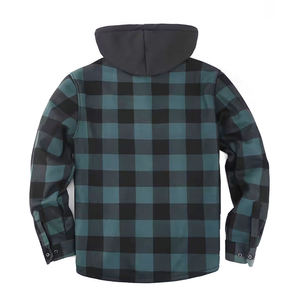 Veste en flanelle à capuche pour homme de haute qualité avec poche poitrine, respirante, écologique et antibactérienne, grande taille, streetwear - Product Image 2