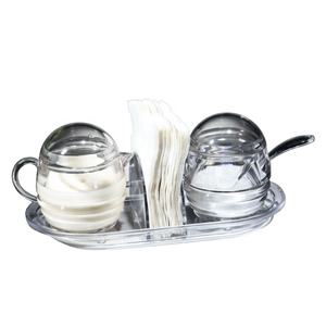 Clear Acrylic Plastic Kitchen Milk and <b>Sugar</b> Storage Set with Modern Multifunction Design - Product Image 1