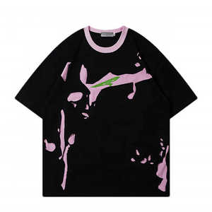 Men <b>Distressed</b> T-shirt Vintage Style Oversized Streetwear Cotton Graphic Tee Washed Casual Hip Hop Fashion Summer <b>Top</b> - Product Image 2