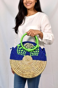 Wholesale Hand <b>Woven</b> Grass <b>Basket</b> with Festive Trim and Handle Eco Friendly Stylish Storage <b>Basket</b> Handmade Natural <b>Woven</b> - Product Image 3