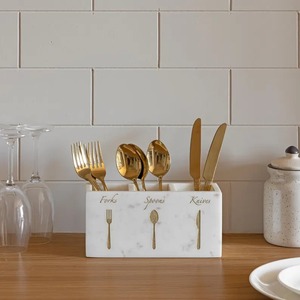 Support de Rangement pour Ustensiles de Cuisine en Résine pour Comptoir – Organisateur de Couverts, Cuillères, Fourchettes, Couteaux et Gadgets - Product Image 1