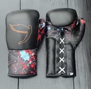 Guantes de Boxeo Fly Superlace X Negros con Cordones para Entrenamiento Profesional y Sparring 8oz-16oz - Product Image 3