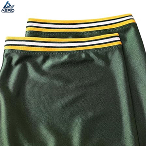 Maillots de football américain unis verts pour hommes, vêtements de sport en maille polyester unie, chemises de football - Product Image 3