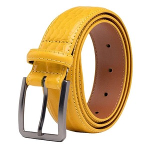 RELEVO INDUSTRIES Cinturón de Cuero Genuino para Hombre, Hebilla de Aleación, Estilo Casual Personalizado, 3.5CM de Ancho, Ecológico, Ligero, Transpirable, 3D - Product Image 1