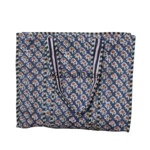 Women's Large Striped Cotton Quilted Tote <b>Bag</b> with Long Handles Sustainable & Sturdy for Groceries & Daily Use - Product Image 6