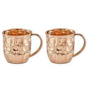 Mug Moscow Mule en acier inoxydable plaqué cuivre martelé de haute qualité 450 ml - Product Image 2