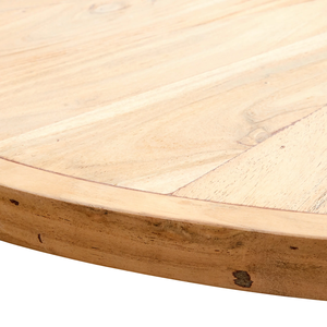 Table de salle à manger moderne en bois d'acacia de haute qualité, design industriel, plateau ovale à rayures, pieds en métal araignée - Product Image 6