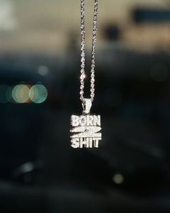 Collier Pendentif Lettre Hip Hop en Moissanite, Breloque Mots Micro-Pavés, Chaîne Bijoux pour Hommes et Femmes - Product Image 1