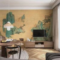 Papier peint mural 3D Art Déco, toile murale esthétique pour salon, chambre à coucher, toile écologique sans couture