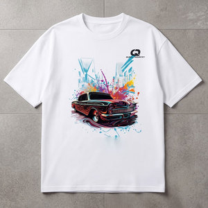 Camiseta Clásica de Algodón para Hombre, Estilo Urbano, con Estampado Gráfico, Cuello Redondo, Manga Corta, Informal, 180g, para Uso Diario - Product Image 3