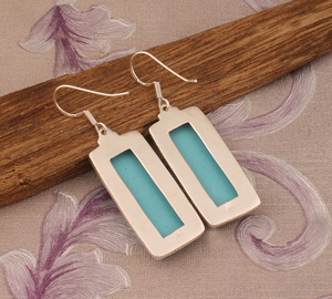 Trendy Bohemian Turquoise <b>Dangle</b> <b>Earrings</b> Unique Artisan Design Gemstone Accessories Premium Quality Designer 925 <b>Silver</b> <b>Earring</b> - Product Image 5