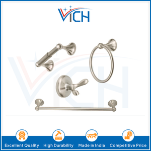 ชุดอุปกรณ์ห้องน้ำทรงกลม 4 ชิ้น พร้อมราวแขวนผ้าขนาด 24 นิ้ว - Product Image 6