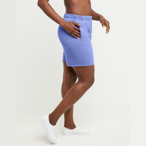 Shorts de détente personnalisés pour femmes, taille haute, en molleton bouclette, respirants, séchage rapide, grande taille, 100% coton, OEM - Product Image 4