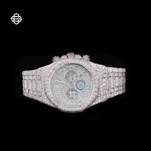 Reloj de Pulsera de Acero Inoxidable de 20 mm con Cronógrafo de Diamantes Moissanite y Cuarzo para Hombre, de Lujo y Moda, Más Vendido - Product Image 2