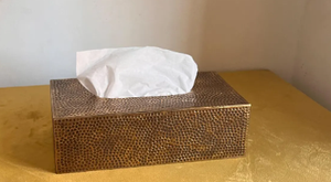 Elegant Golden Metal Tissue Holder with unique Design Perfect for Side <b>Tables</b> <b>Coffee</b> <b>Tables</b> Desks and Bedroom Use From India - Product Image 2