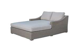 Lit de soleil double élégant et moderne en rotin PE avec structure en aluminium pour villas, hôtels et jardins au bord de la piscine - Mobilier d'extérieur écologique - Product Image 3