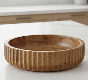 Ensemble de saladiers classiques en bois et résine écologiques, faits à la main, avec fourchettes et cuillères jetables pour la cuisine et les cadeaux - Product Image 3