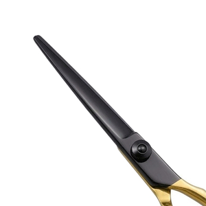 Tijeras para Recortar Barba de Acero Inoxidable Negro y Dorado de 5.5 Pulgadas, Bajo MOQ, Reutilizables, Duraderas, con Cuchilla Afilada, Tijeras de Peluquería OEM - Product Image 3