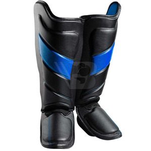 Protectores de Espinilleras de Piel Sintética PU Cómodos para Artes Marciales, Muay Thai, MMA, con Logotipo Personalizado - Product Image 1