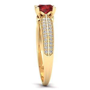 Bagues de luxe REYES en moissanite et rubis en argent sterling 925 pour femmes, vente en gros et au détail, bijoux de mariage - Product Image 3