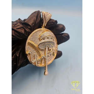 Colgante de Lujo con Medallón de Hongo Helado y Diseño de Goteo, Estilo Hip Hop, Colgante Psicodélico de Hongo con Goteo, Plata de Ley 925 - Product Image 4