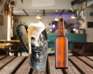 Cuerno para beber hecho a mano con cuerno de vaca, taza de cerveza de cuerno natural pulido - Product Image 5