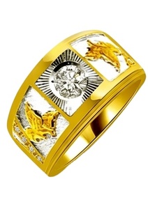 Akhand Bharat <b>Map</b> Gold Diamond Ring Two Tone Textured 18K Gold Lab Created Statement Jewelry Unique Cultural Heritage Unisex - Product Image 6