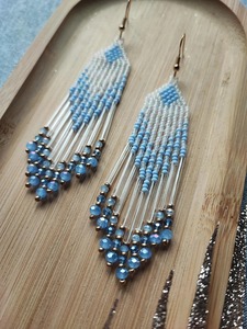Pendientes de cuentas populares hechos a mano, conjuntos de joyería para mujer, accesorios de moda hechos a mano - Product Image 3