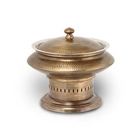 Couvercle de plat à chafing dish décoratif en cuivre antique, écologique, diamètre 33 cm, aspect vintage pour restaurants traditionnels et culturels