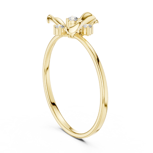 Anillos de oro macizo de 14k para mujer con diamantes de corte redondo minimalistas en forma de flor de Aries Jewel para compromiso, aniversario y boda. - Product Image 4