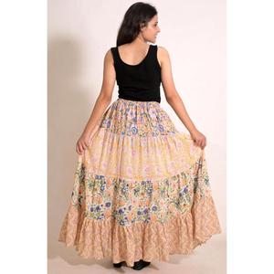 Indian Cotton Patchwork <b>Long</b> <b>Skirt</b> Printed Handmade Boho Maxi <b>Skirt</b> Women's <b>Summer</b> Clothing - Product Image 6